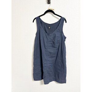 Pauw Amsterdam Womens Sleeveless Shift Dress Scoop Neck Seam Detail Navy Size 3